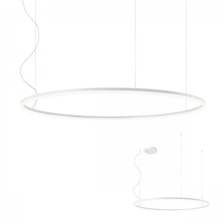 Pendant lamp Redo Orbit, metal, sand white, LED, 76W, 6805 lumens, warm white 3000K, D.120 cm