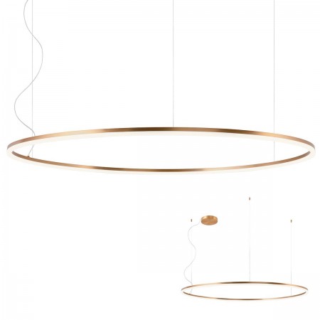 Pendant lamp Redo Orbit, metal, bronze, LED, 110W, 8372 lumens, warm white 3000K, D.150 cm