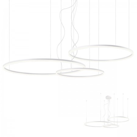Pendant lamp Redo Orbit, metal, sand white, LED, 40,5W + 55W + 68W, 13967 lumens, warm white 3000K