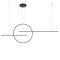 Pendant lamp Redo Giotto, metal, matt black, dimmable, LED, 56W, 5286 lumens, neutral white 4000K, L.175 cm
