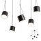Suspension Redo Dodo, metal, sand black, 5XE27, L.300 cm