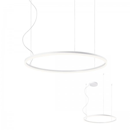 Pendant lamp Redo Orbit, metal, sand white, LED, 55W, 5088 lumens, neutral white 4000K, D.80 cm