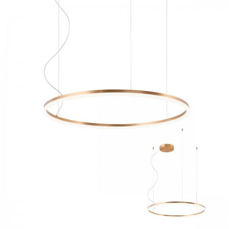 Pendant lamp Redo Orbit, metal, bronze, LED, 55W, 5088 lumens, neutral white 4000K, D.80 cm