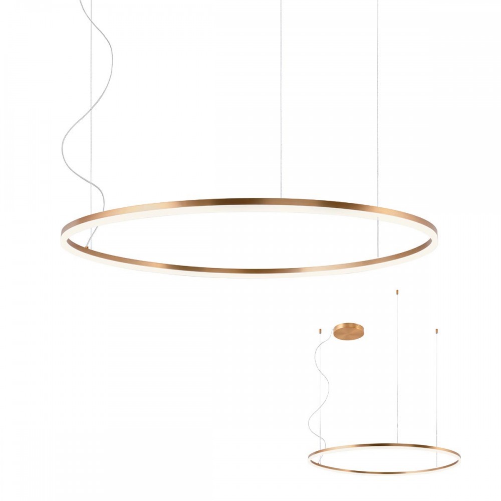 Pendant lamp Redo Orbit, metal, bronze, LED, 68W, 5713 lumens, neutral white 4000K, D.100 cm