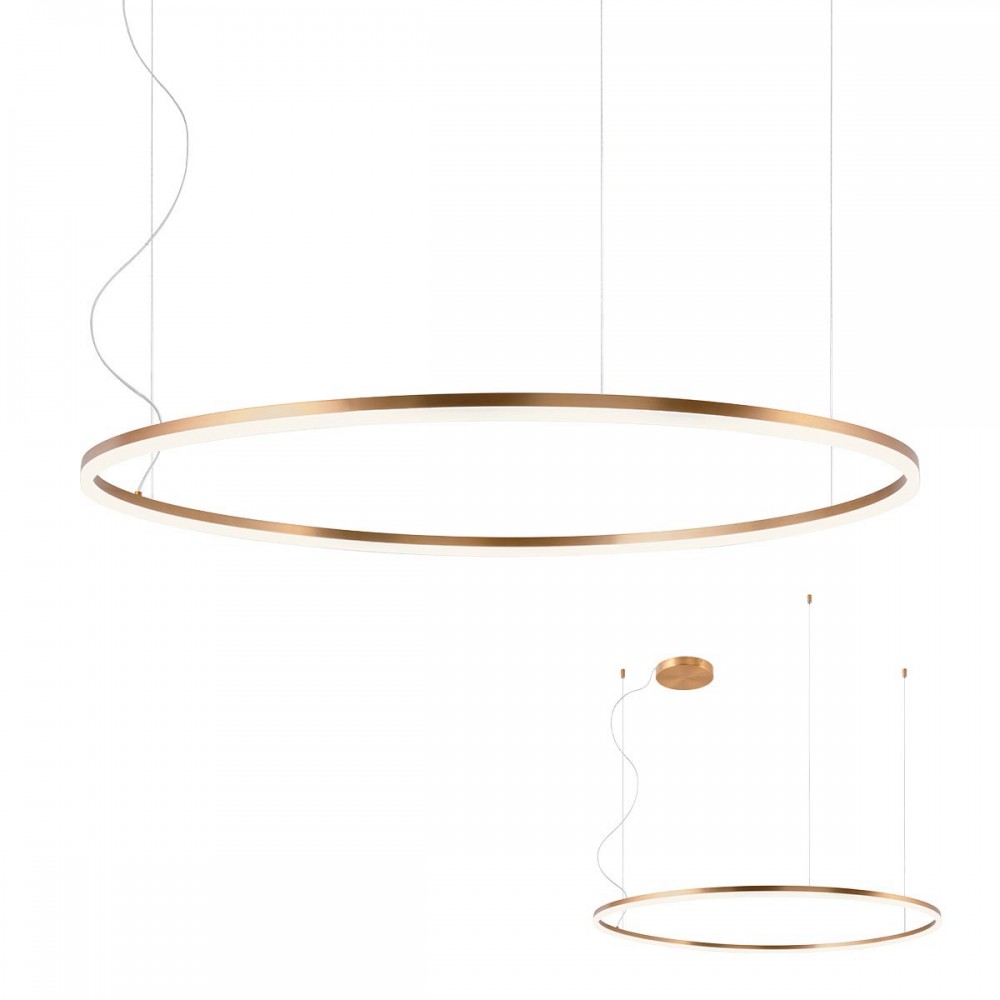 Pendant lamp Redo Orbit, metal, bronze, LED, 76W, 7159 lumens, neutral white 4000K, D.120 cm