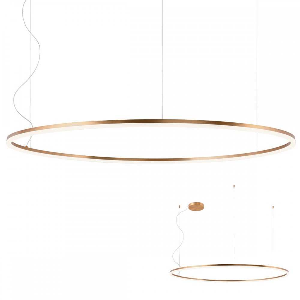Pendant lamp Redo Orbit, metal, bronze, LED, 110W, 8793 lumens, neutral white 4000K, D.150 cm