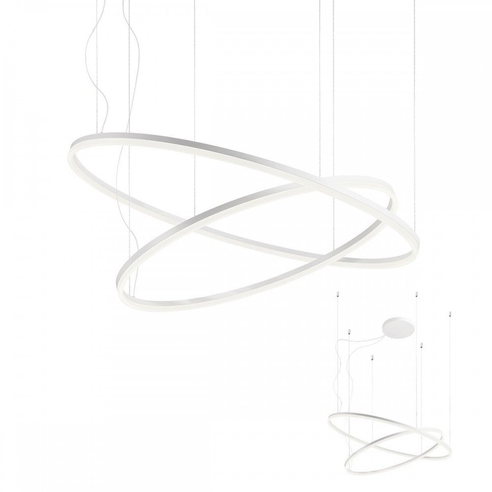 Pendant lamp Redo Orbit, metal, sand white, LED, 40,5W + 68W, 9468 lumens, neutral white 4000K