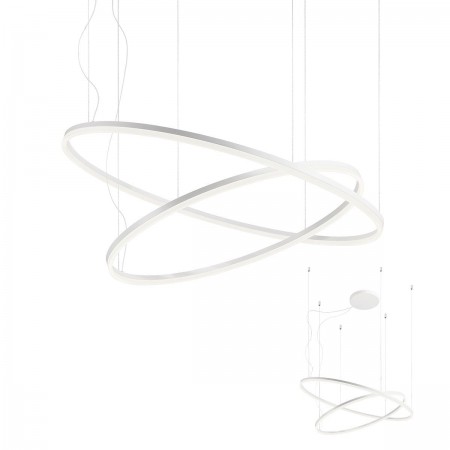 Pendant lamp Redo Orbit, metal, sand white, LED, 40,5W + 68W, 9468 lumens, neutral white 4000K