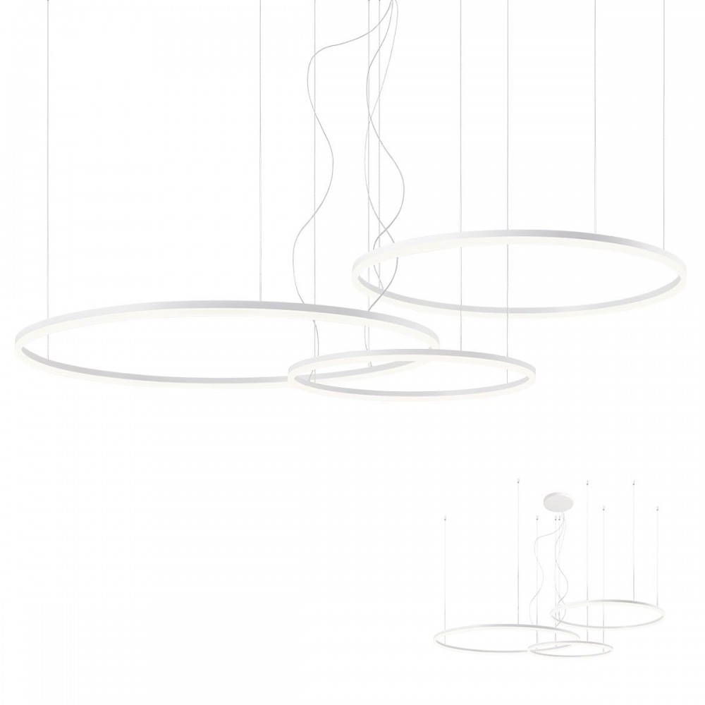 Pendant lamp Redo Orbit, metal, sand white, LED, 40,5W + 55W + 68W, 14556 lumens, neutral white 4000K