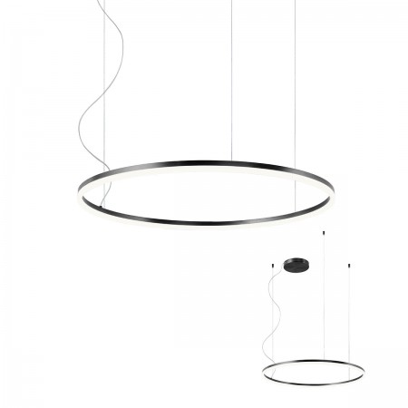 Pendant lamp Redo Orbit, metal, sand black, LED, 55W, 4853 lumens, warm white 3000K, D.80 cm