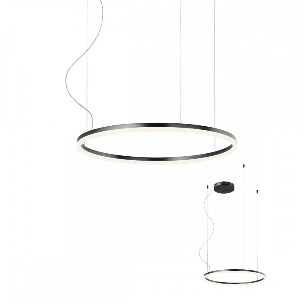 Pendant lamp Redo Orbit, metal, sand black, LED, 42W, 3755 lumens, neutral white 4000K, D.60 cm