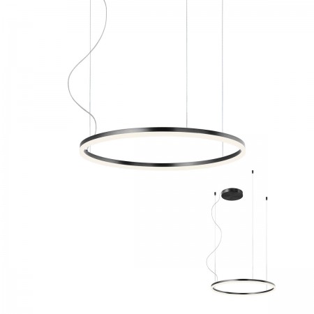 Pendant lamp Redo Orbit, metal, sand black, LED, 42W, 3755 lumens, neutral white 4000K, D.60 cm