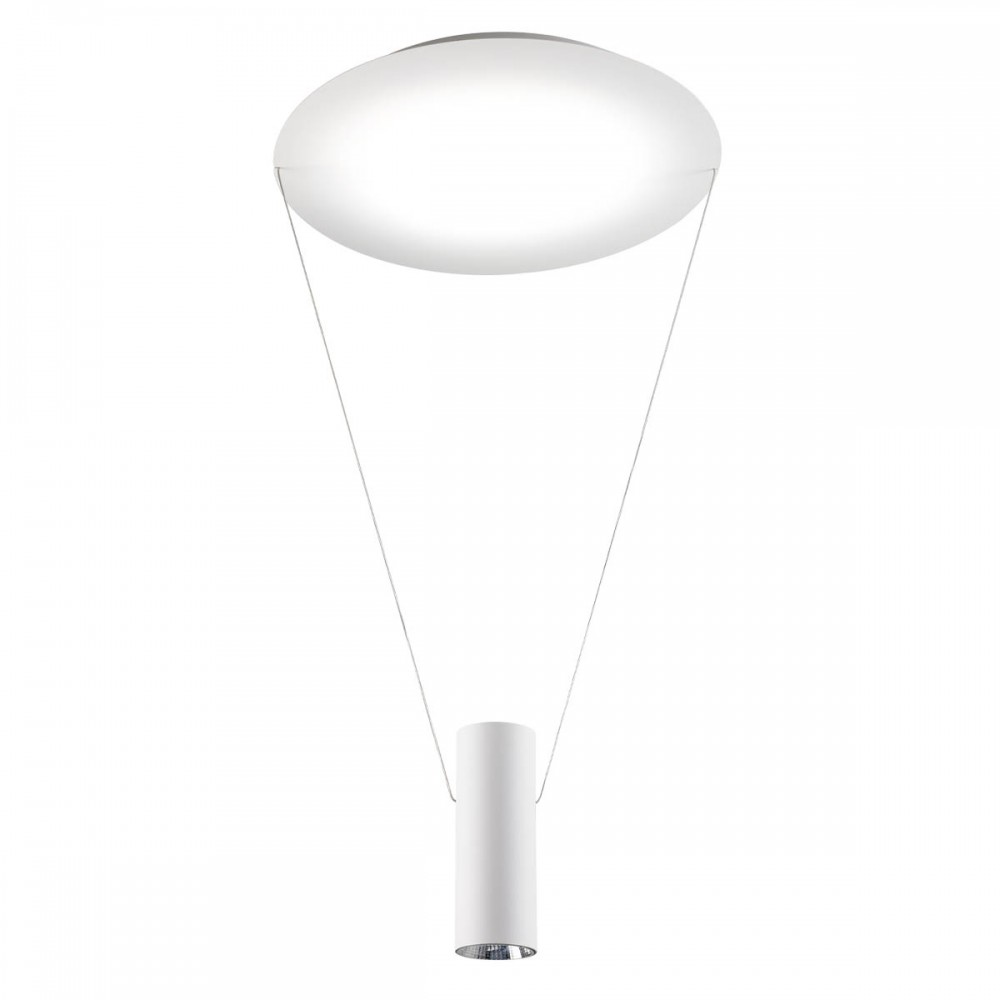 Suspension Redo Essence, metal, matt white, LED, 36W, 1952 lumens, warm white 3000K, D.45 cm