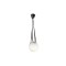 Suspension Redo Alluria, metal, glass, matt black, 1XE27, D.25 cm