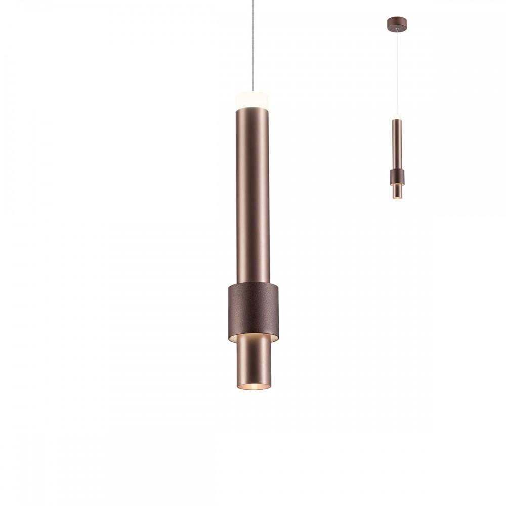 Pendant lamp Redo Tycon, metal, anodised brown, LED, 6W, 402 lumens, warm white 3000K, D.6 cm