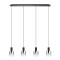 Pendant lamp Redo Lou, metal, brushed black/gradient smoke, 4XE27, L.115 cm