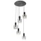 Pendant lamp Redo Lou, metal, brushed black/gradient smoke, 5XE27, D.50 cm
