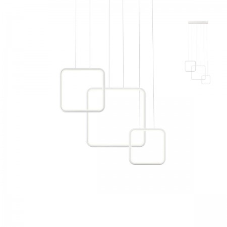 Suspension Redo Thai, metal, sand white, LED, 66W, 4292 lumens, warm white 3000K, L.73 cm