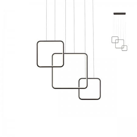 Suspension Redo Thai, metal, sand black, LED, 66W, 3961 lumens, warm white 3000K, L.73 cm