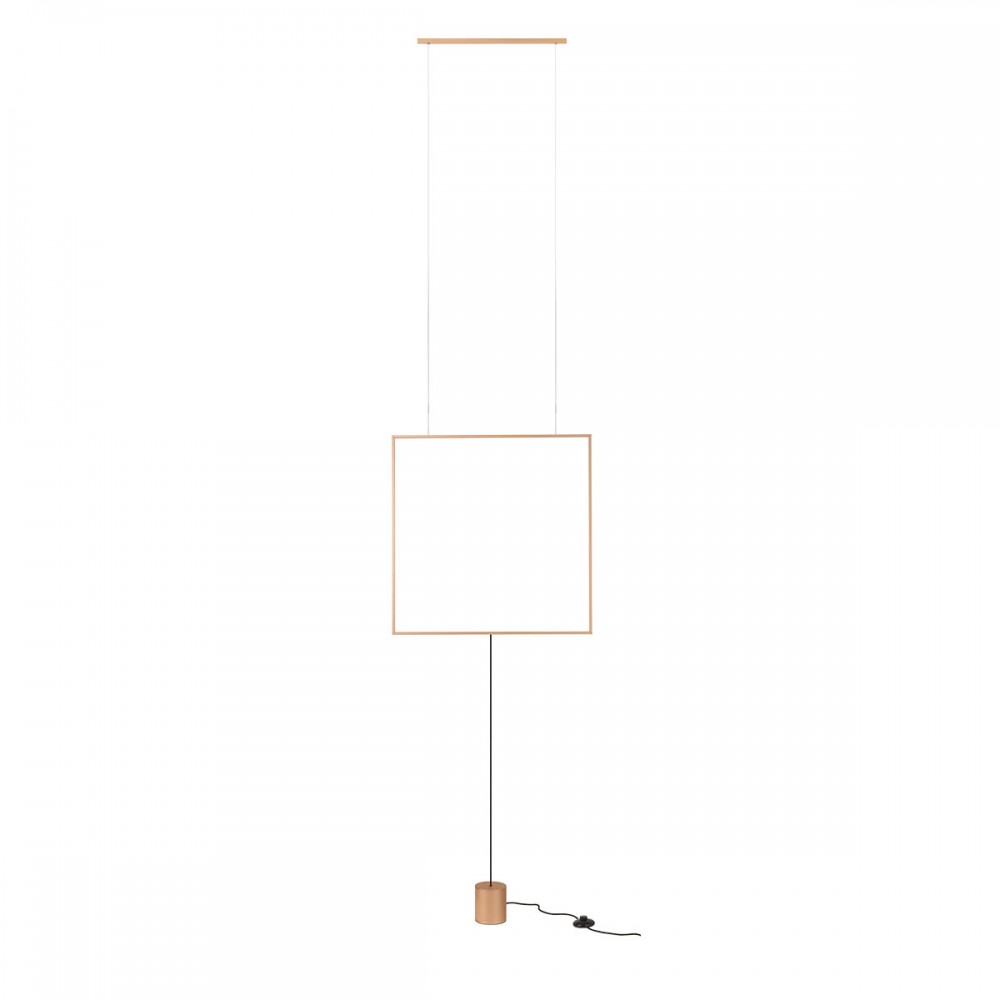 Pendant lamp Redo Slick, metal, matt gold, LED, 28W, 1735 lumens, warm white 3000K, H.262 cm