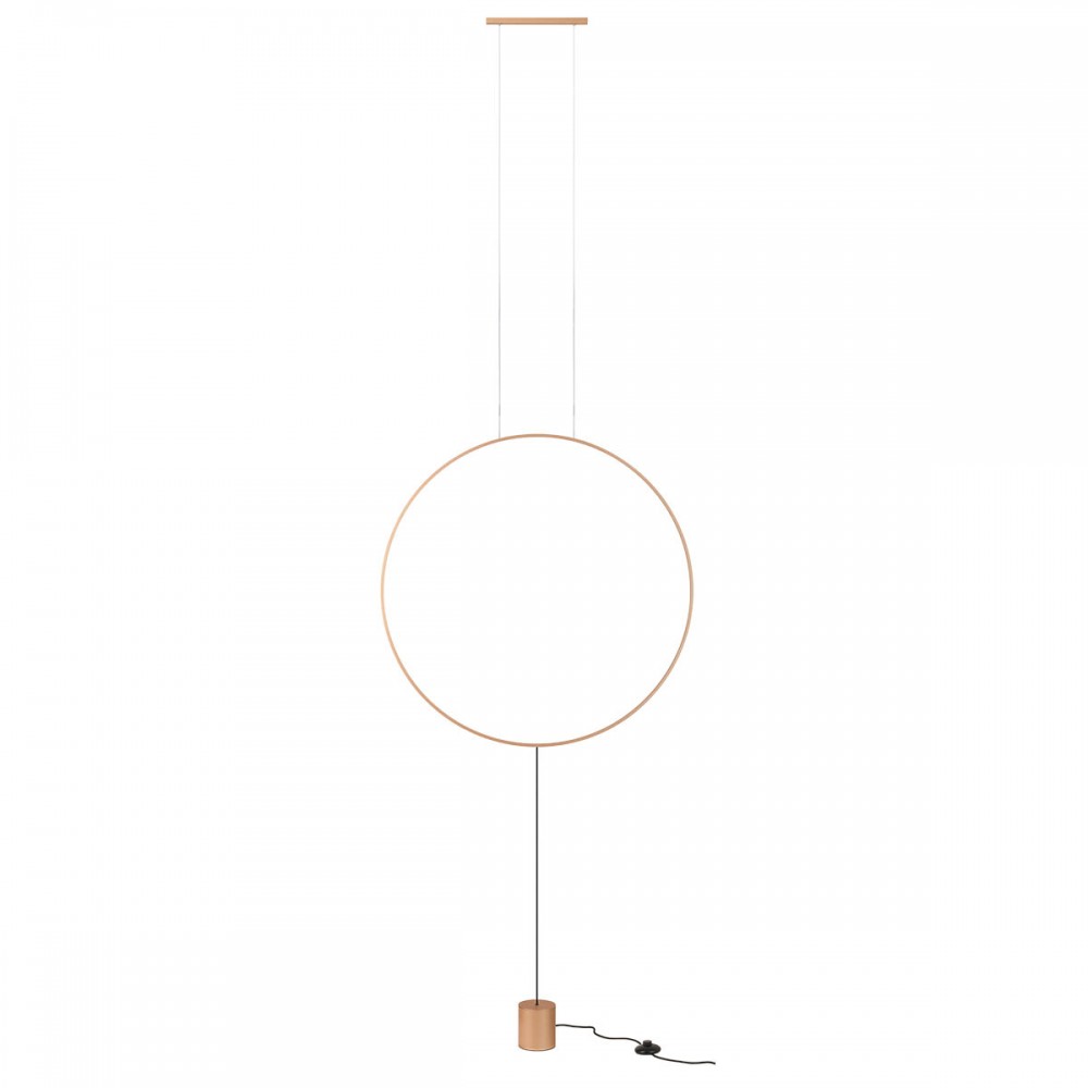 Pendant lamp Redo Slick, metal, matt gold, LED, 28W, 1735 lumens, warm white 3000K, H.281 cm