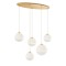 Ceiling light Redo Berry, metal, glass, satin gold, 5XE27, L.80 cm