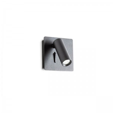 Wall lamp Redo Tomix, metal, sand black, LED, 3W, 133 lumens, warm white 3000K, H.9 cm