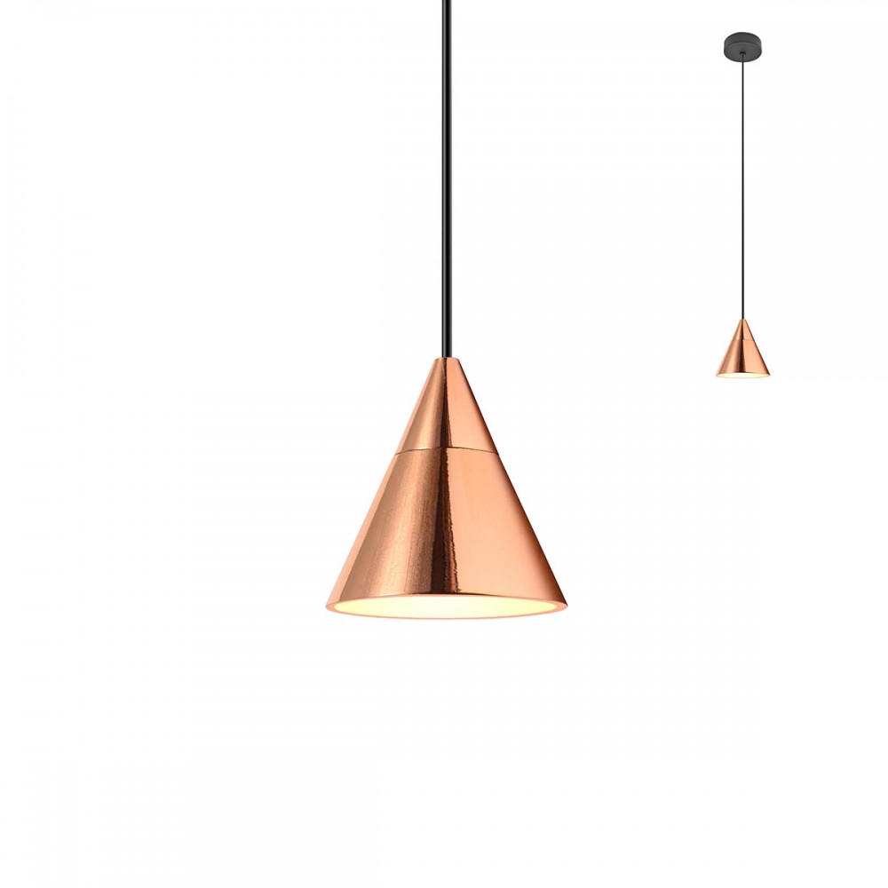 Suspension Redo Eiko, metal, rose gold, LED, 6W, 396 lumens, warm white 3000K, D.7 cm