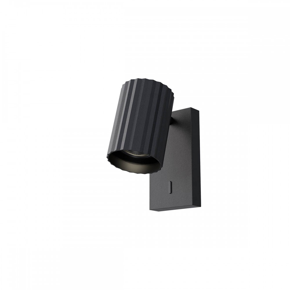 Orientable wall lamp Redo Delphi, metal, matt black, 1XGU10, H.13 cm