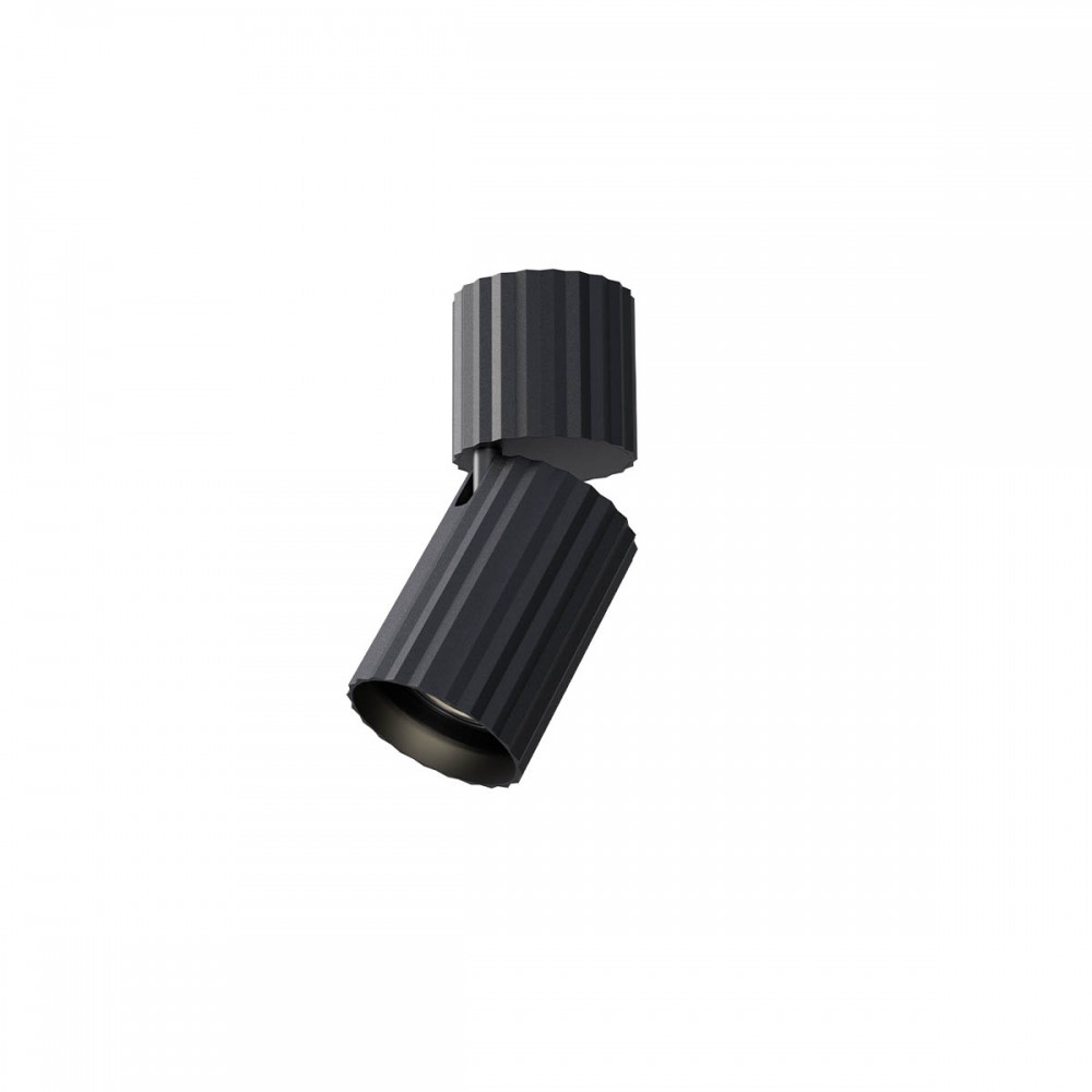Orientable ceiling lamp Redo Delphi, metal, matt black, 1XGU10, D.7 cm