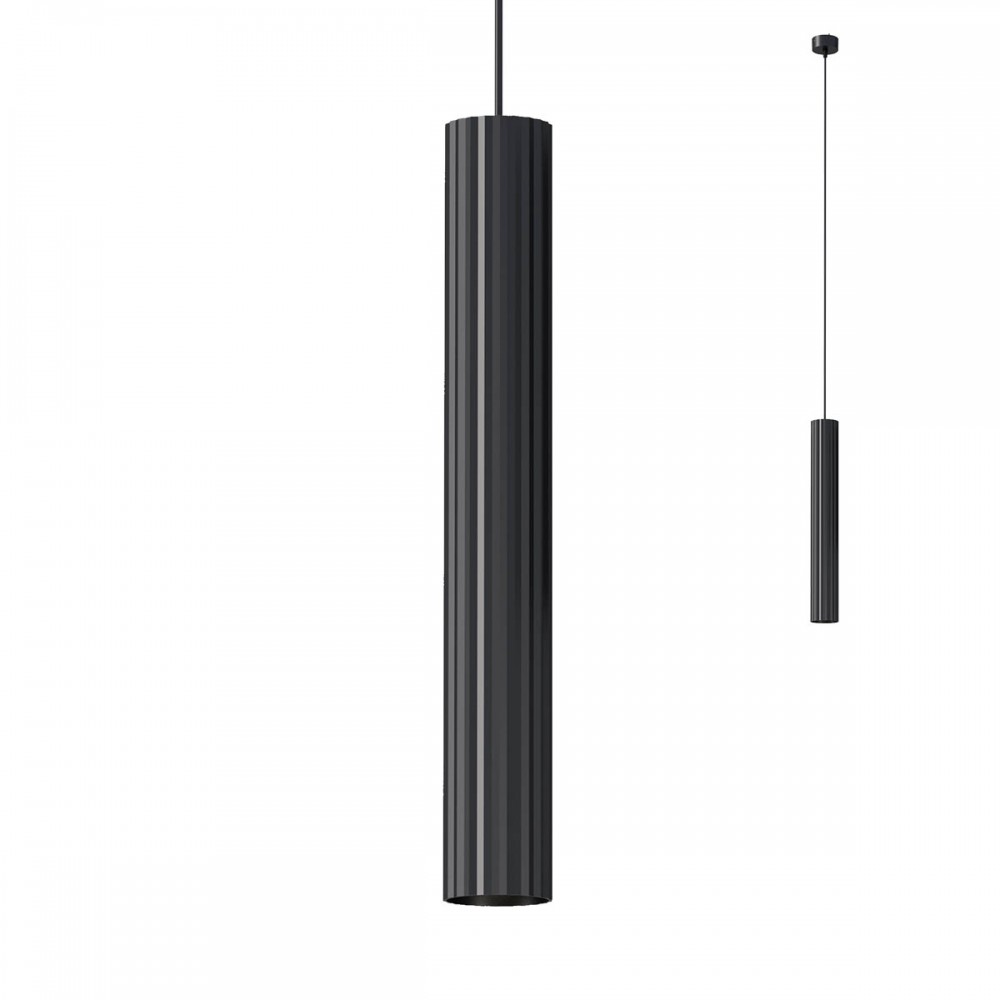 Suspension Redo Delphi, metal, matt black, 1XGU10, D.7 cm
