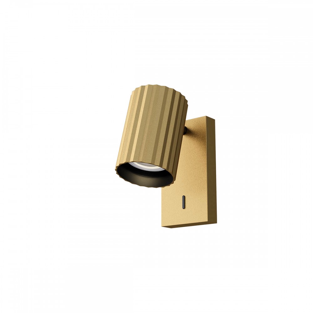 Orientable wall lamp Redo Delphi, metal, matt gold, 1XGU10, H.13 cm