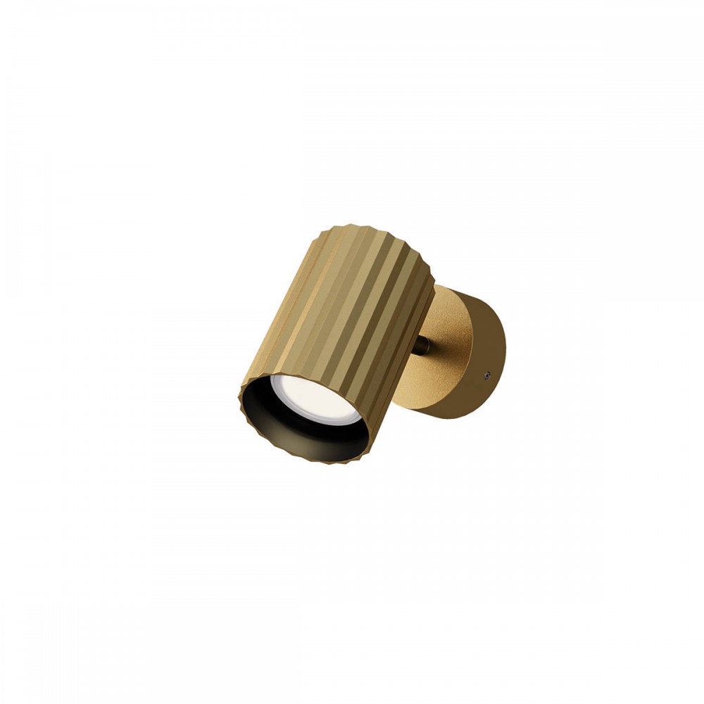 Orientable wall lamp Redo Delphi, metal, matt gold, 1XGU10, L.14 cm