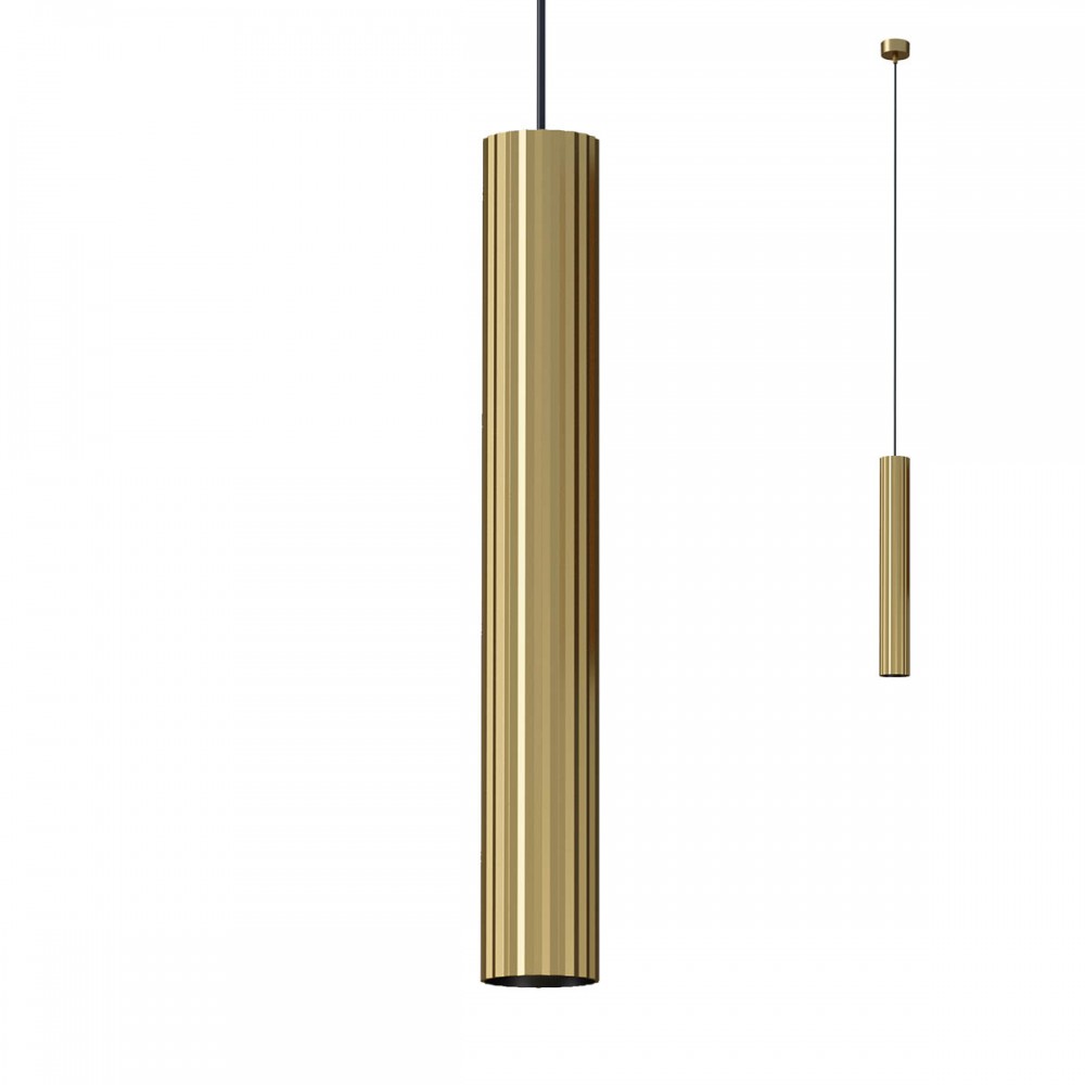 Suspension Redo Delphi, metal, matt gold, 1XGU10, D.7 cm