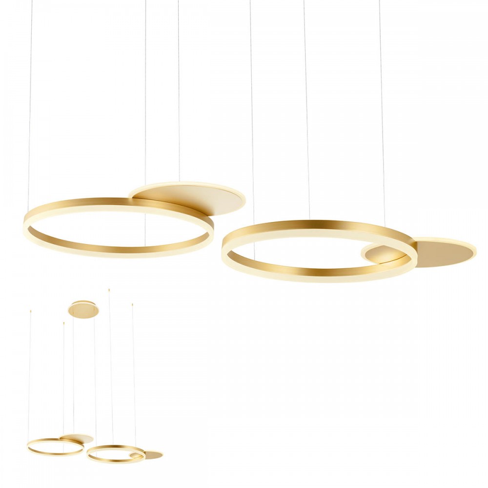 Suspension Redo Sigua, metal, matte gold, LED, 114W, 12360 lumens, warm white 3000K, L.110 cm