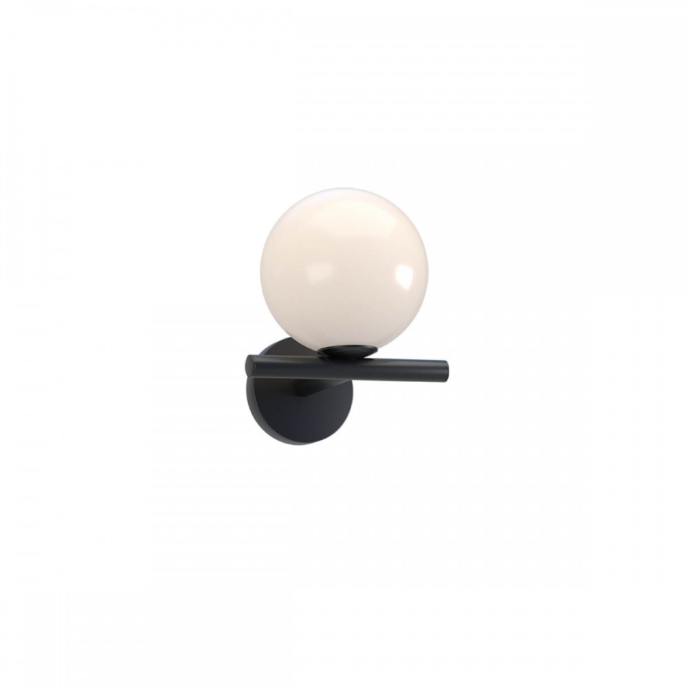 Wall lamp Redo Talis, metal, glass, matt black, 1XE14, H.21 cm