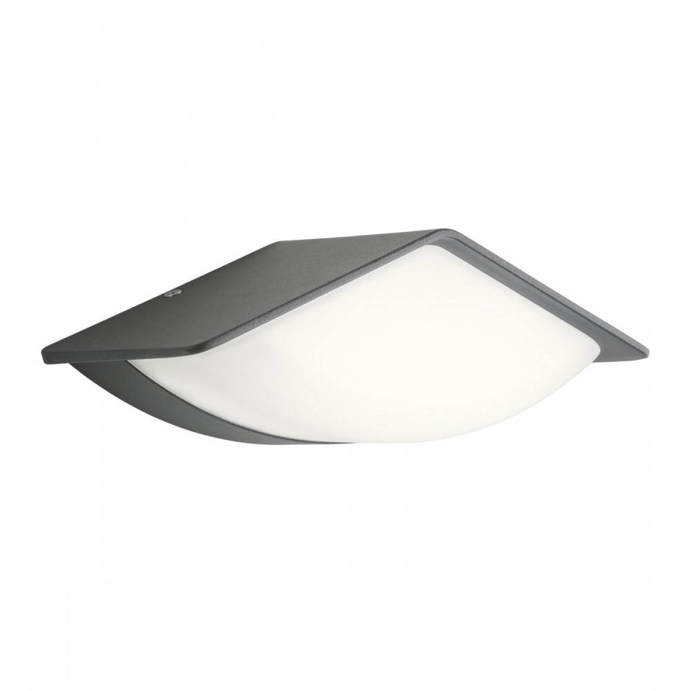 Wall lamp Redo Chalet, metal, dark grey, LED, 8W, 576 lumens, warm white 3000K, L.23 cm, IP54