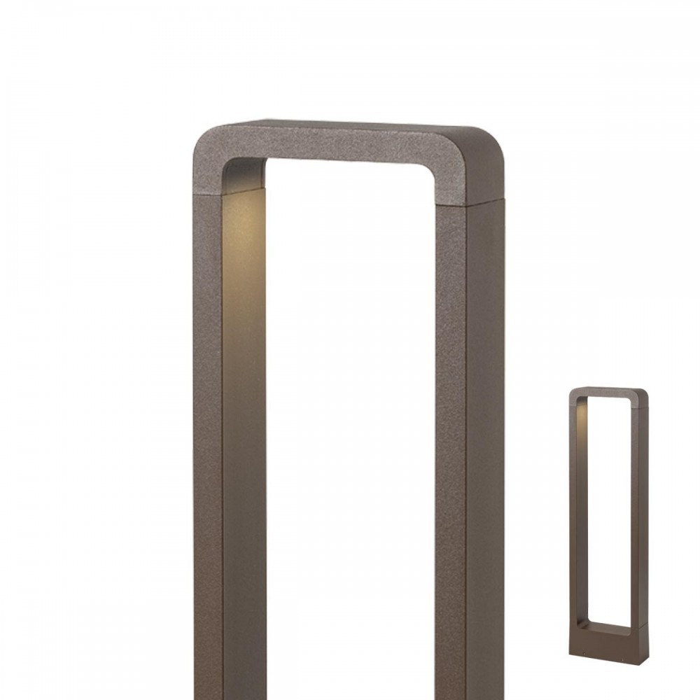 Bollard Redo Radeon, metal, dark brown, LED, 9W, 688 lumens, warm white 3000K, H.60 cm, IP54