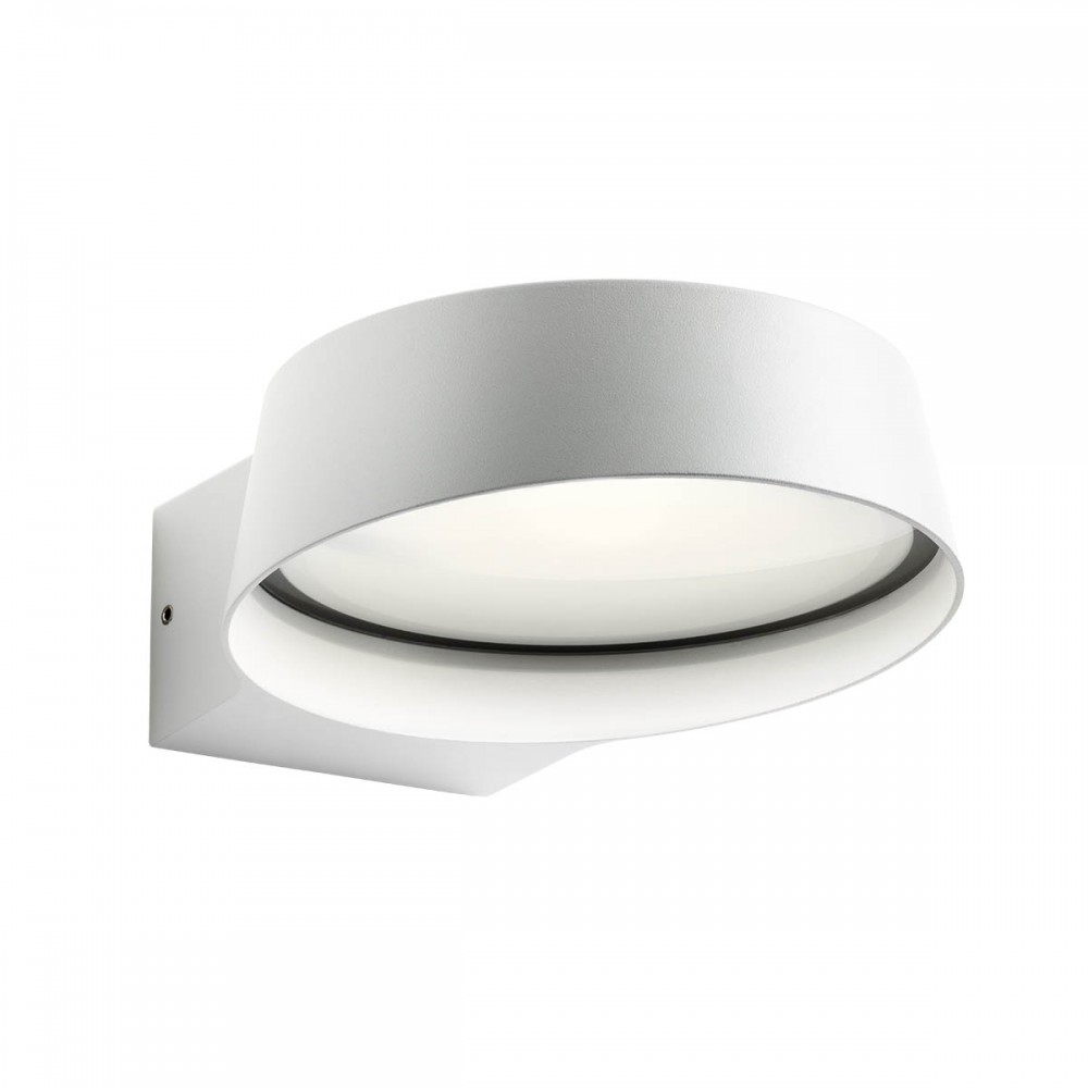 Wall lamp Redo Phaser, metal, matt white, LED, 12,5W, 995 lumens, warm white 3000K, D.16 cm, IP54