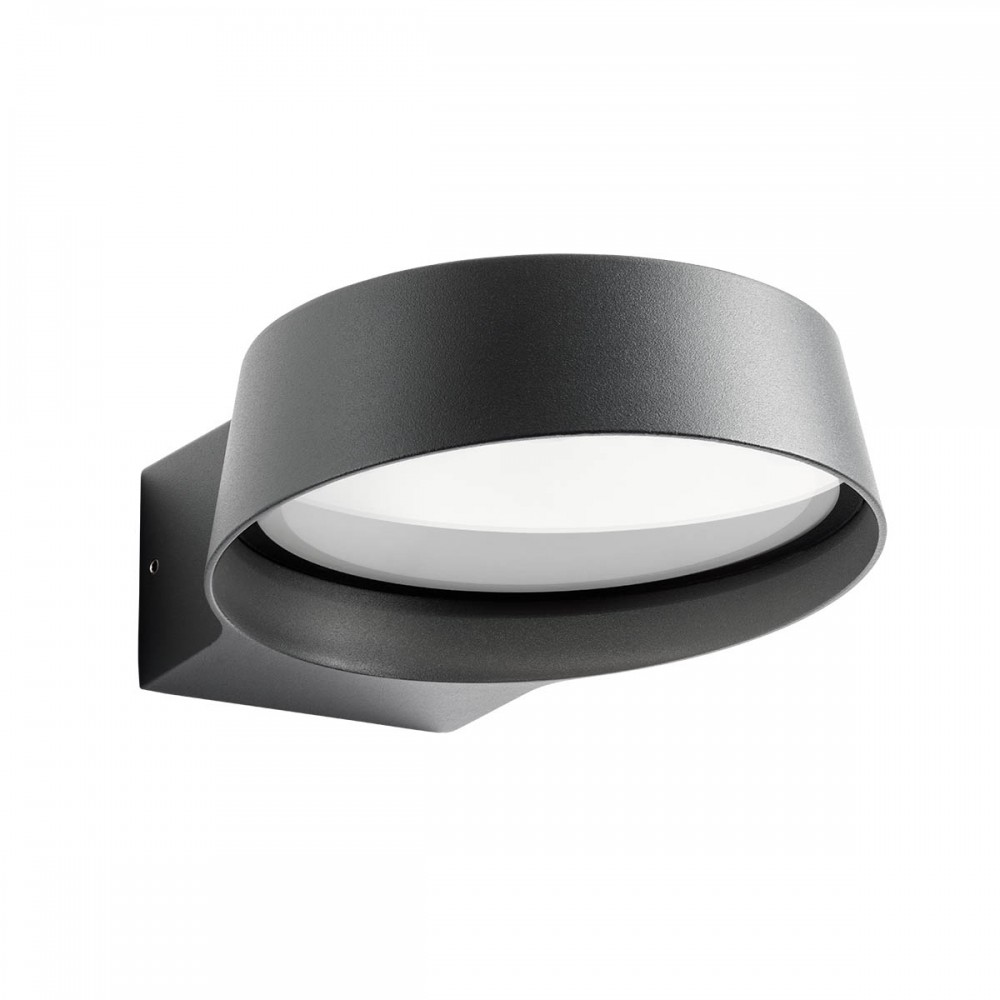 Wall lamp Redo Phaser, metal, dark grey, LED, 12,5W, 995 lumens, warm white 3000K, D.16 cm, IP54