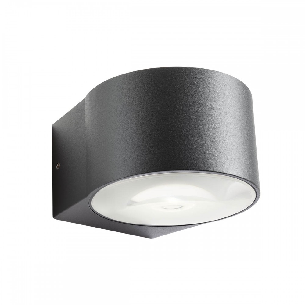 Wall lamp Redo Log, metal, dark grey, LED, 12W, 1140 lumens, warm white 3000K, D.11 cm, IP65