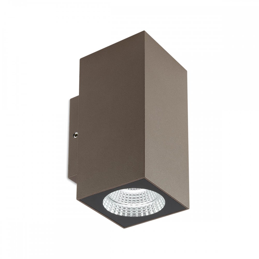 Wall lamp Redo Quad, metal, dark brown, LED, 7W, 540 lumens, warm white 3000K, H.13 cm, IP65