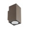 Wall lamp Redo Quad, metal, dark brown, LED, 7W, 540 lumens, warm white 3000K, H.13 cm, IP65