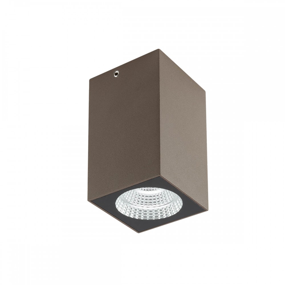 Ceiling lamp Redo Quad, metal, dark brown, LED, 4W, 280 lumens, warm white 3000K, H.10 cm, IP65