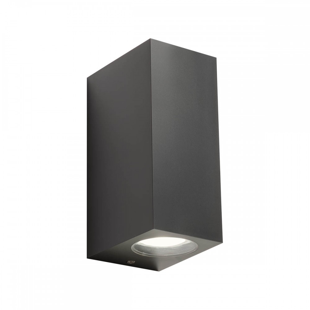 Wall lamp Redo Punta, ABS, dark grey, 2XGU10, H.16 cm, IP44