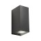 Wall lamp Redo Punta, ABS, dark grey, 2XGU10, H.16 cm, IP44