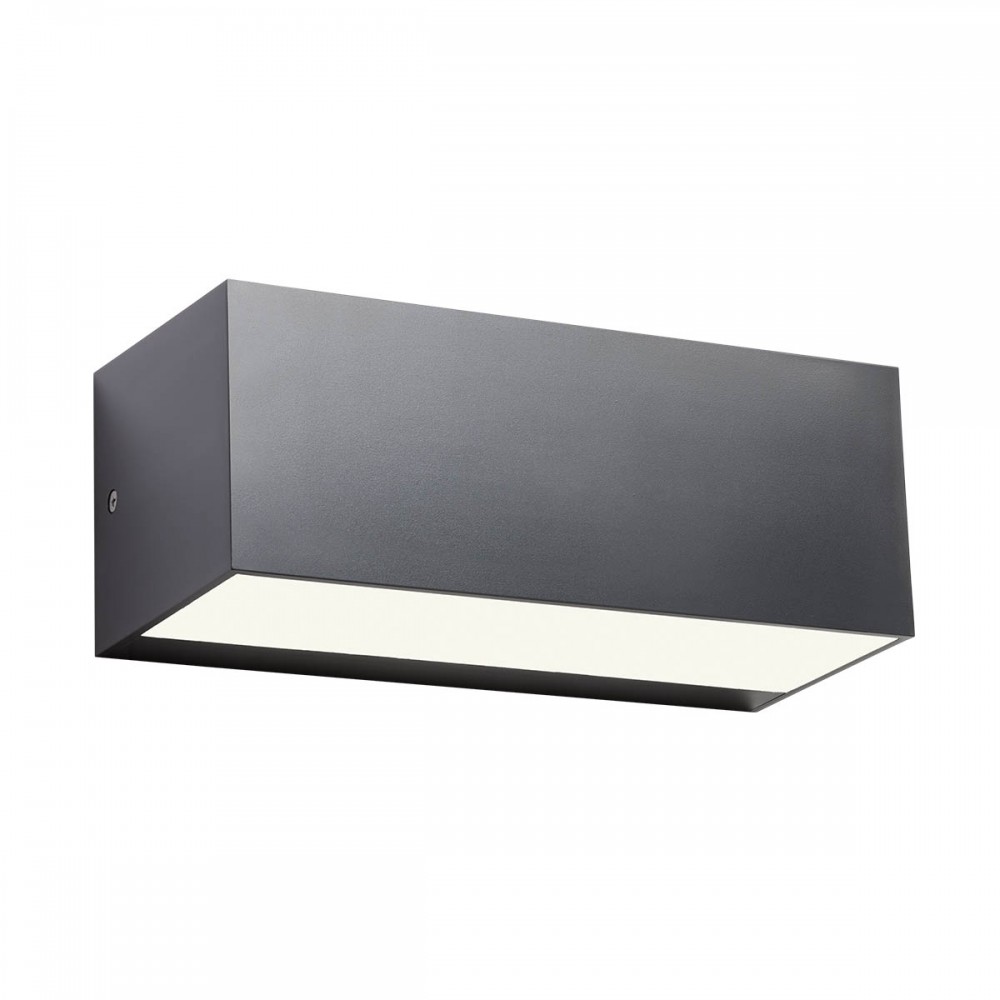 Wall lamp Redo Lampris, ABS, dark grey, LED, 13W, 771 lumens, warm white 3000K, L.23 cm, IP65