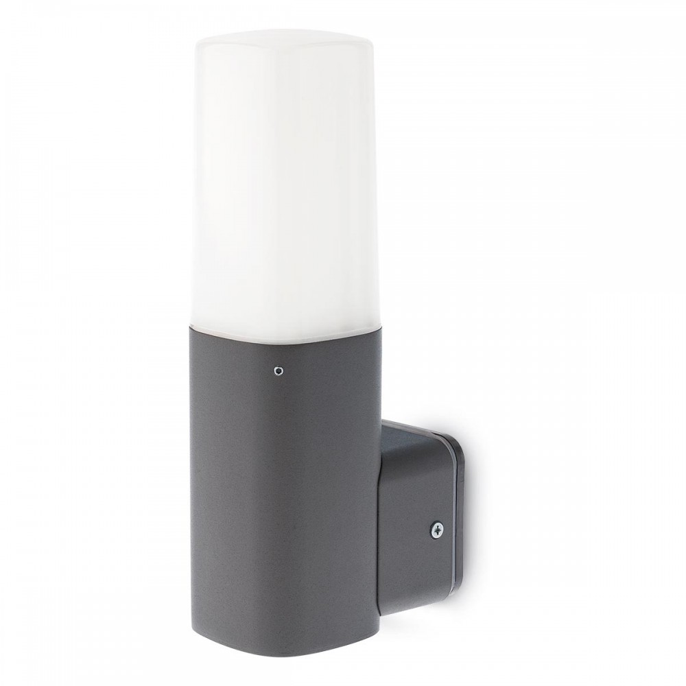 Wall lamp Redo Crayon, metal, polycarbonate, dark grey, 1XE27, H.25 cm, IP44