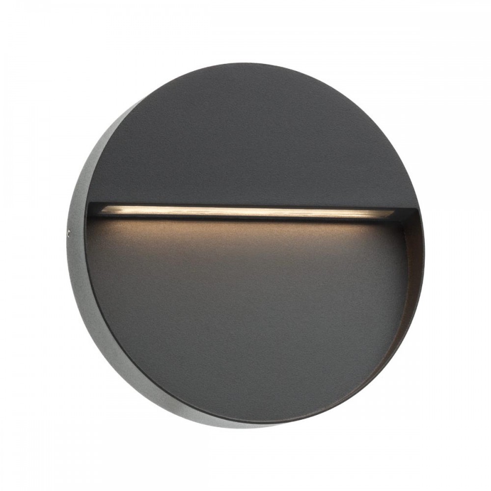 Wall lamp Redo Even, metal, dark grey, LED, 9W, 420 lumens, warm white 3000K, D.21 cm, IP54