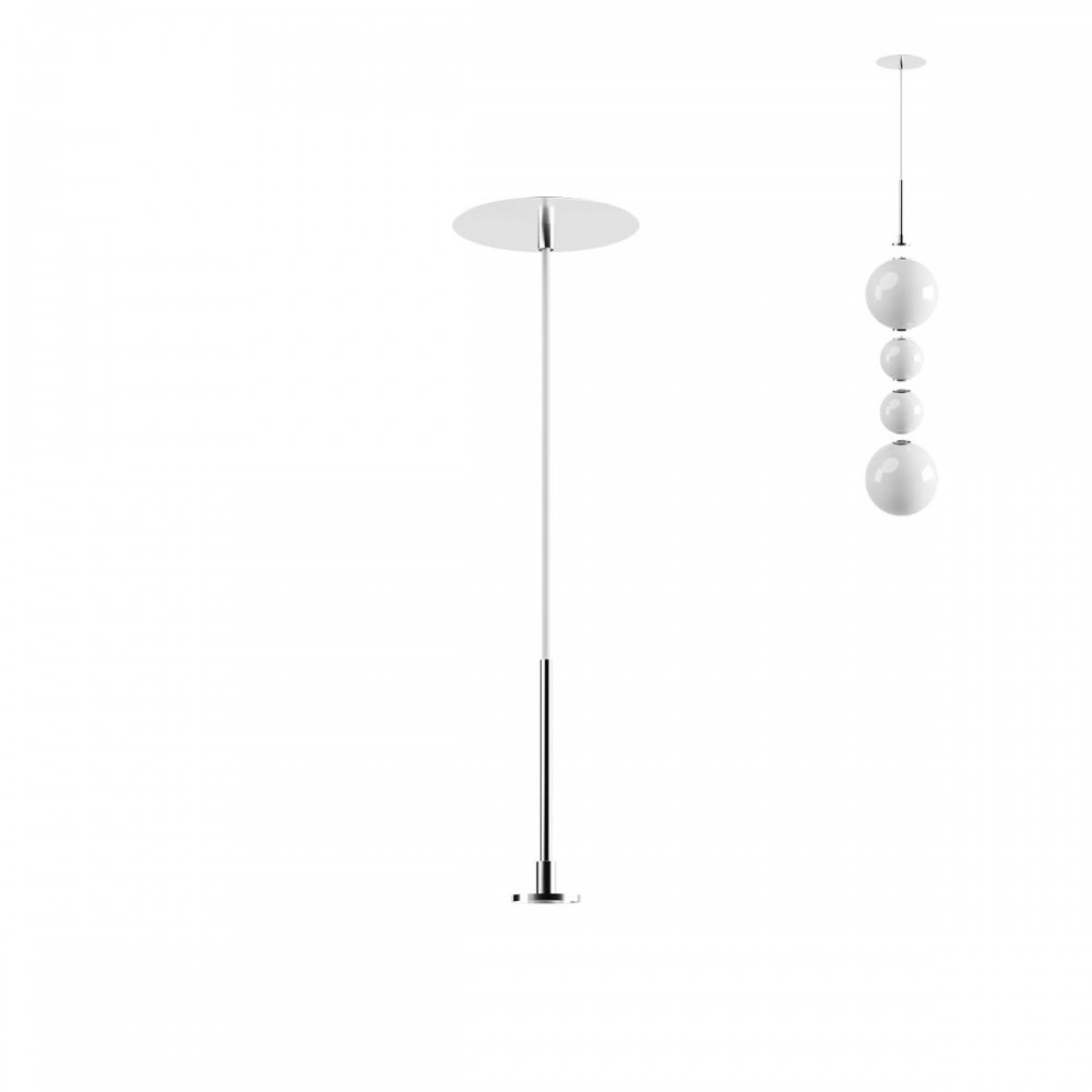 Recessed suspension kit Bilia, chrome, H.220 cm